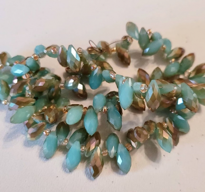Margele de cristal, brioleta lacrima fatetata electroplacata Deep Sky Blue 12X6 mm-1 bucata [1]