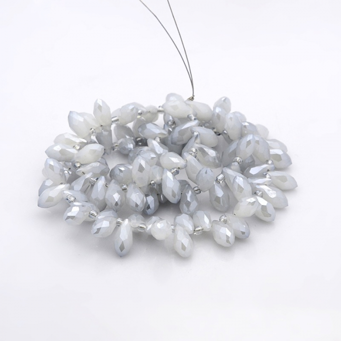 Margele de cristal, brioleta electroplacata lacrima fatetata Pearl Luster Plated 12X6 mm-1 bucata [2]