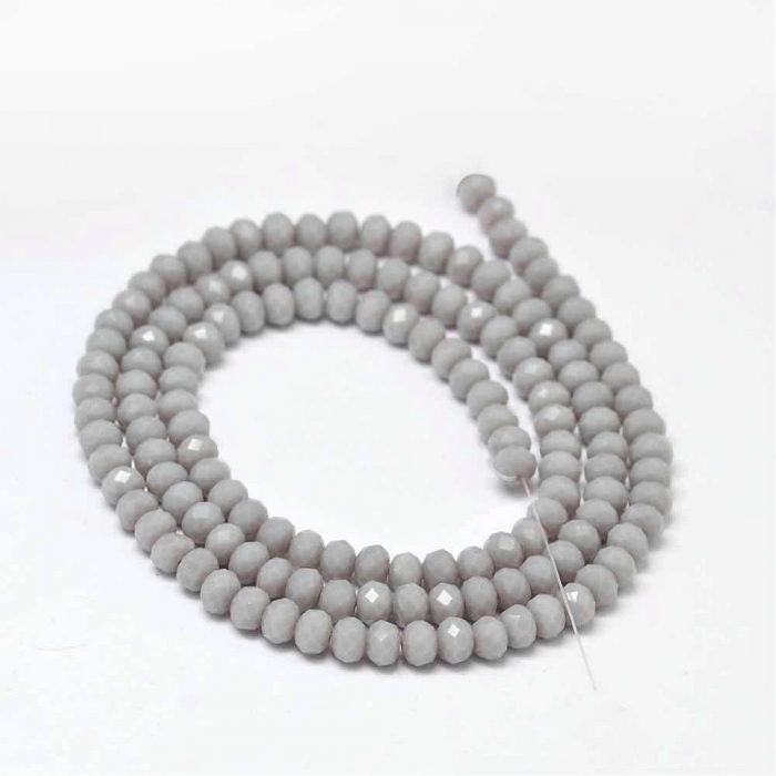 Margele de cristal, rondele fatetate, Gri, 4x3 mm, 1 bucata [2]