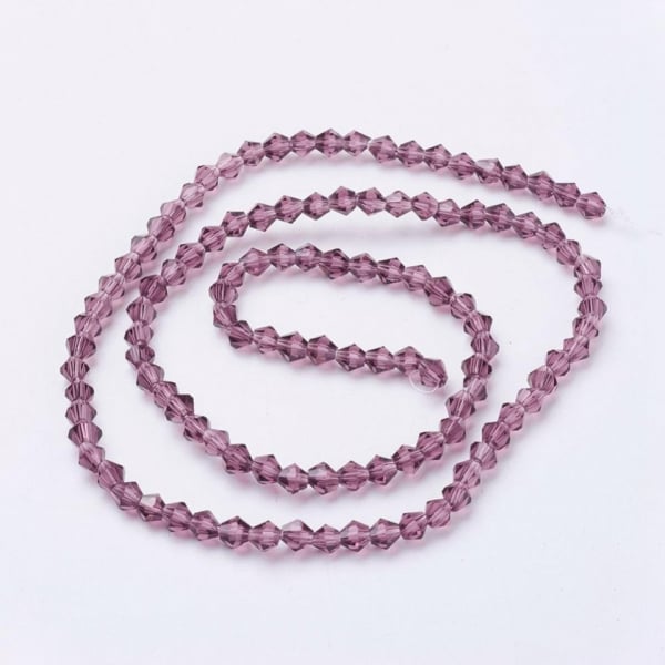 Margele de sticla, bicon, ametist, imitatie de cristal Swarovski - 4 mm-1 bucata [2]