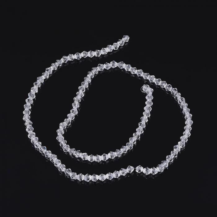 Margele de sticla, bicon, transparent, imitatie de cristal Swarovski - 4 mm-1 bucata [5]
