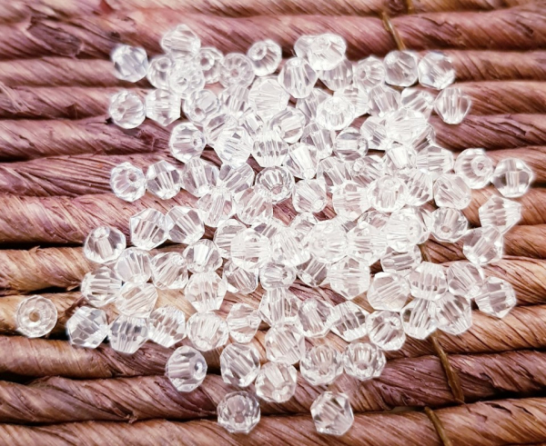 Margele de sticla, bicon, transparent, imitatie de cristal Swarovski - 6 mm-1 bucata [2]