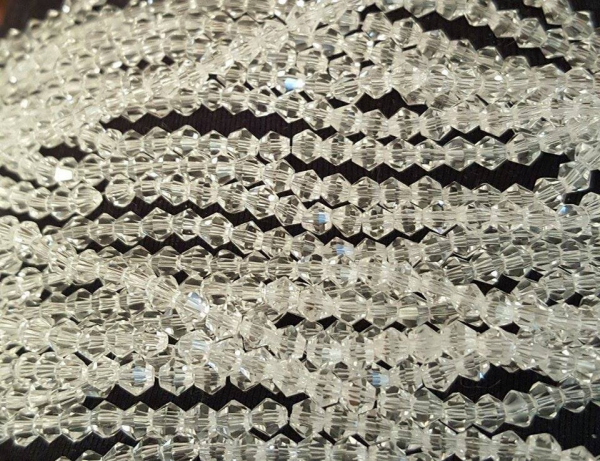 Margele de sticla, bicon, transparent, imitatie de cristal Swarovski - 6 mm-1 bucata [3]