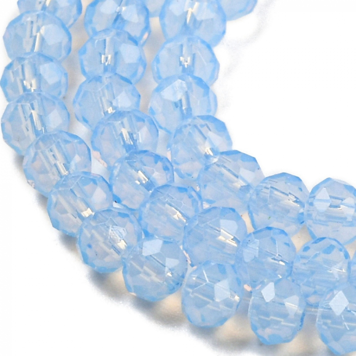 Margele de sticla culoare Opalite Cornflower Blue, rondele fatetate, 3.5X2,5 mm, 1 buc [3]