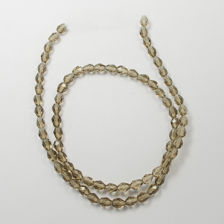 Margele de sticla, lacrima fatetata, gri - 6x4 mm-1 bucata [2]