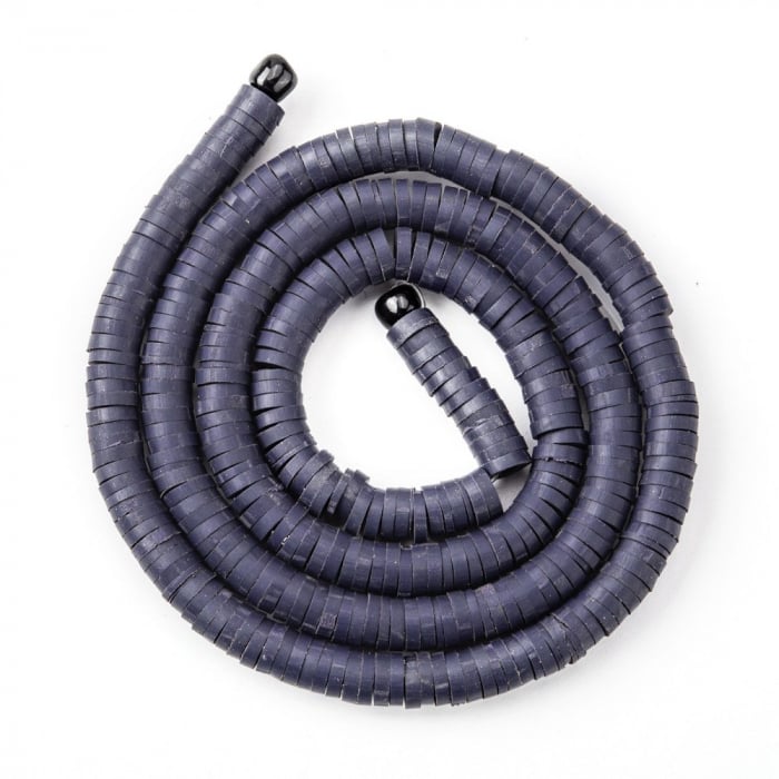 Margele din lut polimeric, handmade, disc, heishi, 4X1 mm, Mov inchis, 1 sir [1]