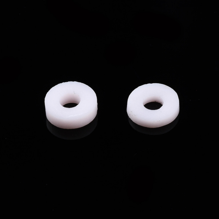 Margele din lut polimeric, handmade, disc, heishi, 4X1 mm, Roz, 1 sir [3]