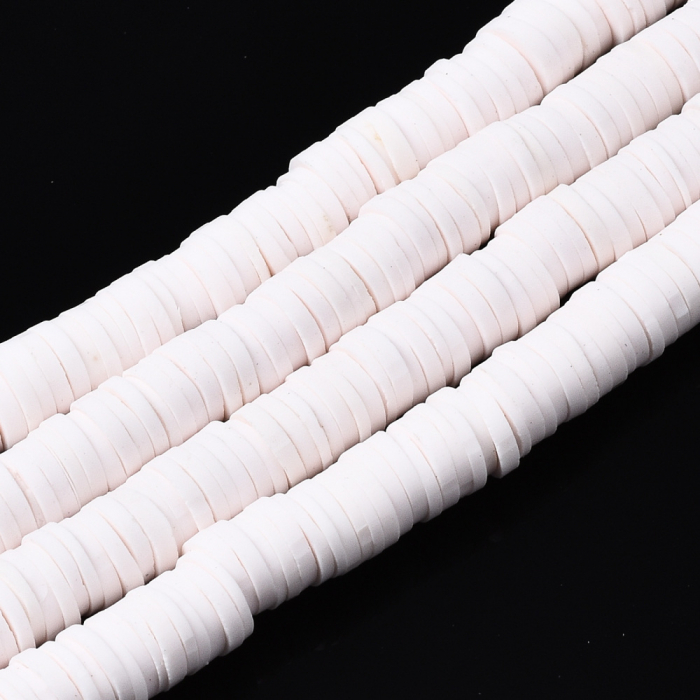 Margele din lut polimeric, handmade, disc, heishi, 6X1 mm, Seashell, 1 sir [1]