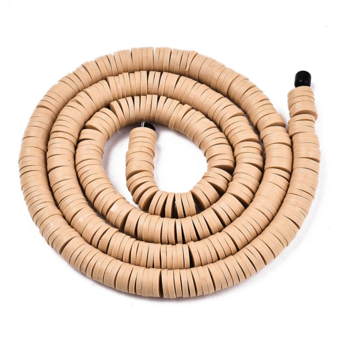 Margele din lut polimeric, handmade, disc, heishi, 6X1 mm, peru 1 sir [2]