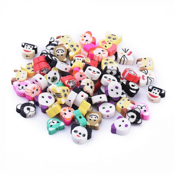 Margele din lut polimeric, mix divers de 10 animalute, intre 8-10 mm [1]