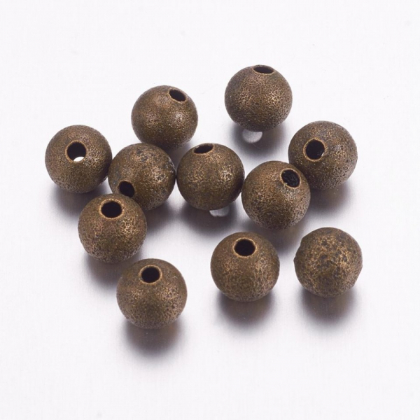 Margele stardust, alama, bronz antichizat- rotunde, simple, 6 mm - 1 bucata [2]