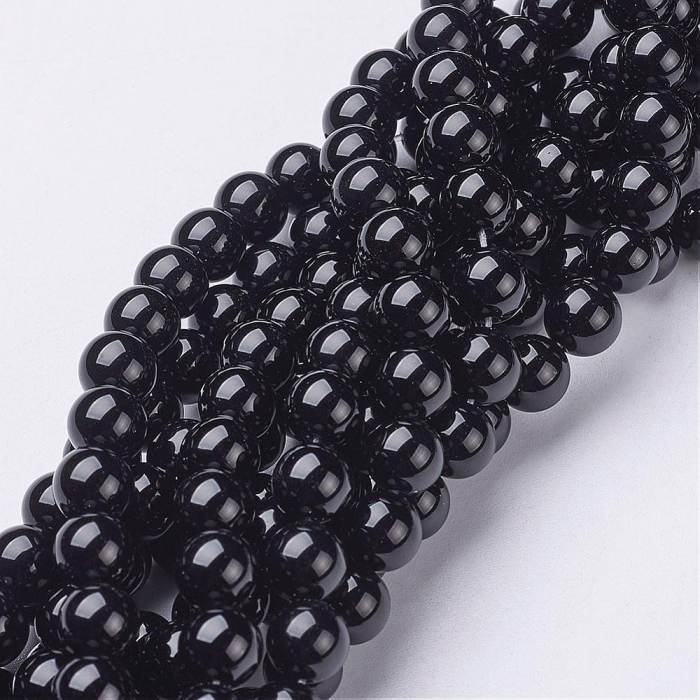 Onix negru rotund pietre semipretioase, 8 mm - 1 bucata [2]