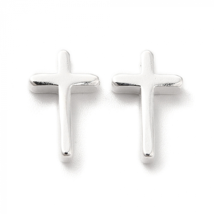 Pandant charm cruce alama placata cu argint 925, 13X8 mm, 1 buc [2]