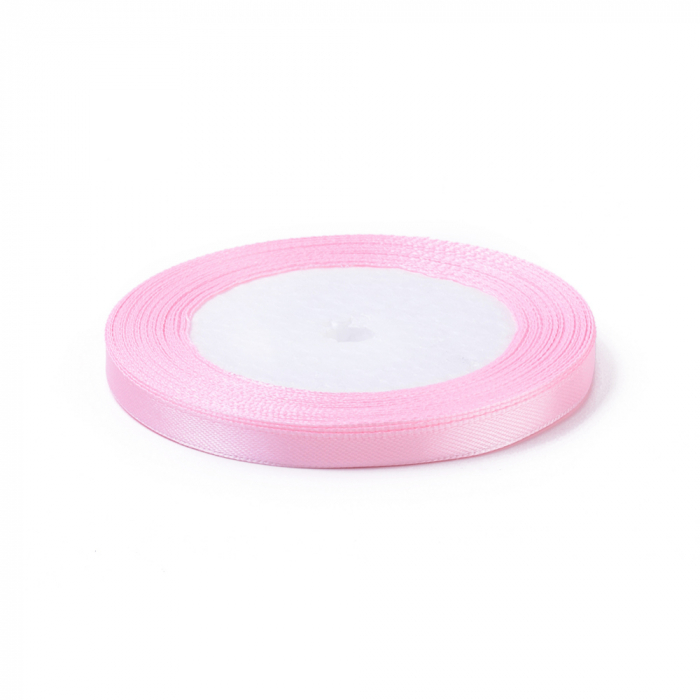Panglica din satin roz, 6 mm grosime, 1 m [3]