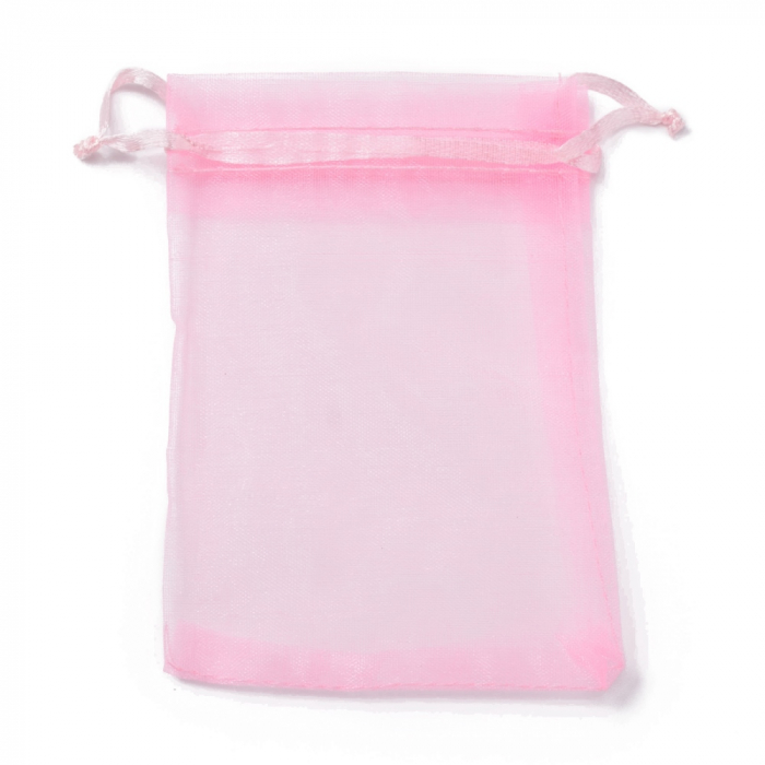 Saculet organza roz, 9X7 cm, 1 bucata [2]