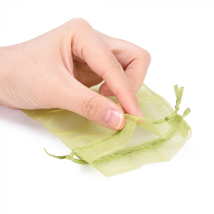 Saculet organza verde Khaki, 10X15 cm, 1 bucata [2]
