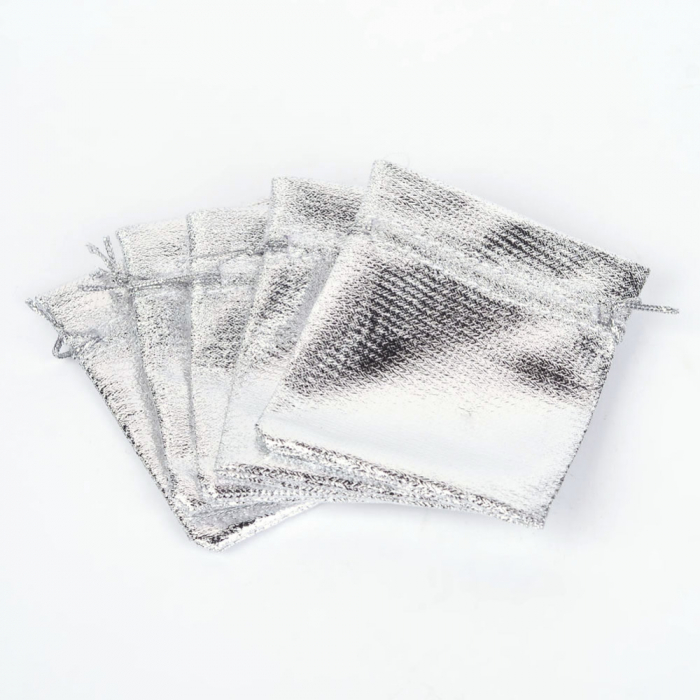 Saculet organza argintiu, 9X7 cm, 1 bucata [2]