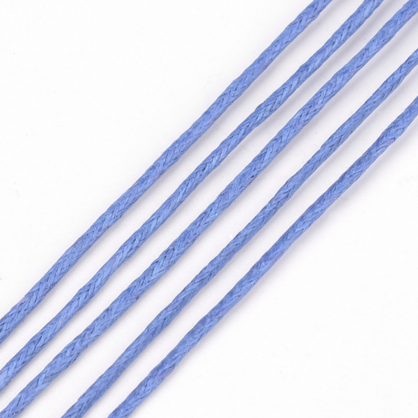 Snur din bumbac cerat, culoare albastru Cornflower, grosime 1 mm, 1 m [2]