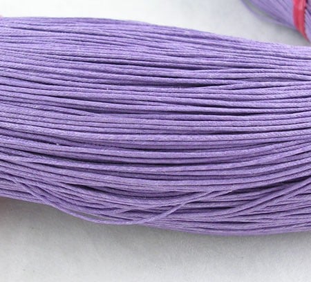 Snur din bumbac cerat, culoares violet dechis, grosime 1 mm, 1 m [2]