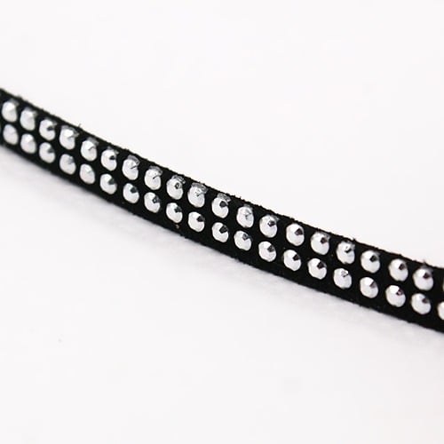 Snur faux suede cu studs, imitatie piele intoarsa, rosu inchis, grosime 5X2 mm [2]
