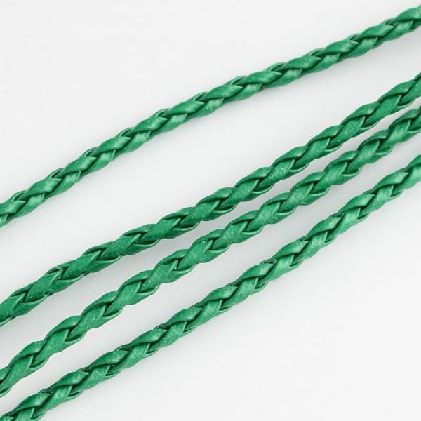 Snur impletit imitatie piele, culoare verde, grosime 3 mm, 1 m [2]
