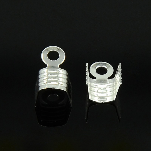 Terminatie, capat de snur din alama argintie, 7X4mm, 1 bucata [2]