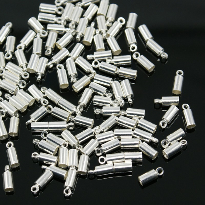 Terminatie, capat de snur din alama argintie, 9x3.5x3mm, 1 bucata [2]