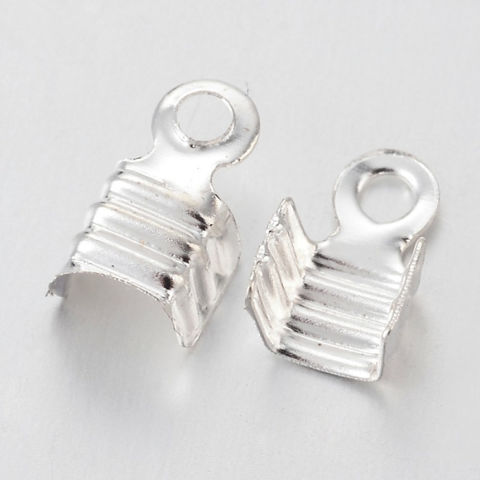 Terminatie, capat de snur din alama argintie, 7X4mm, 1 bucata [4]