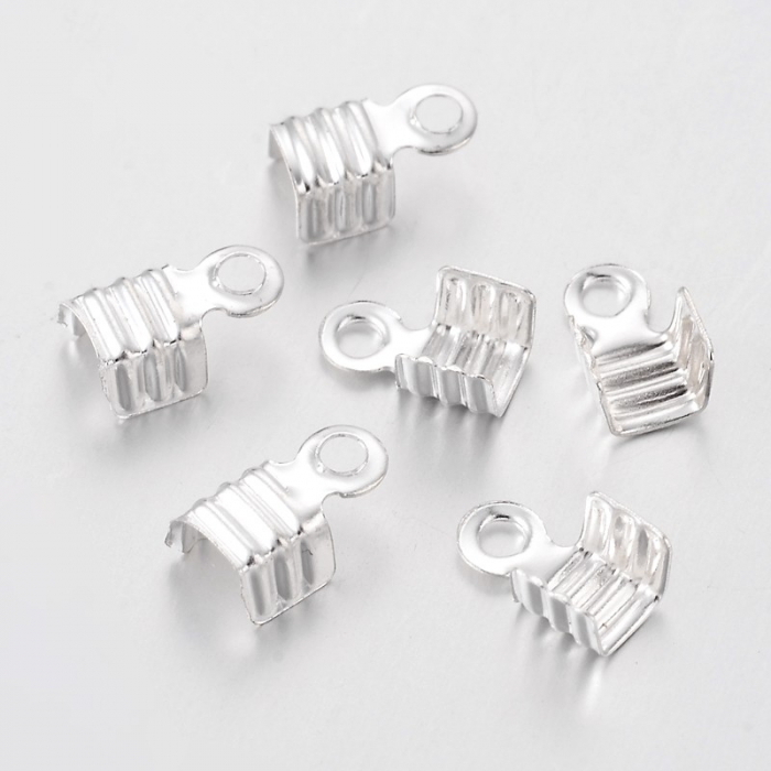 Terminatie, capat de snur din alama argintie, 7X4mm, 1 bucata [3]