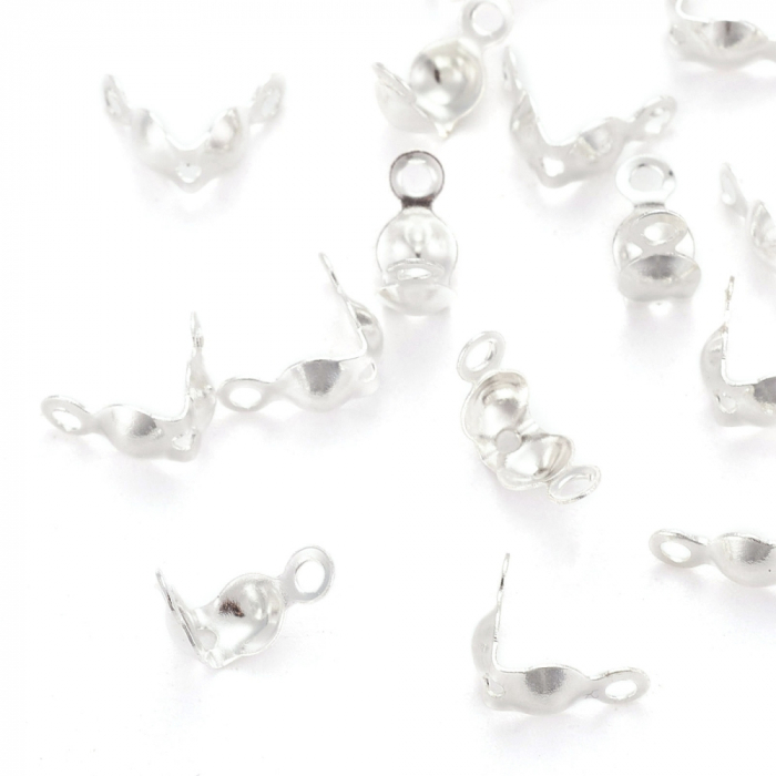 Terminatie, capat de snur din alama argintie, 7 X 4 mm, 1 bucata [2]