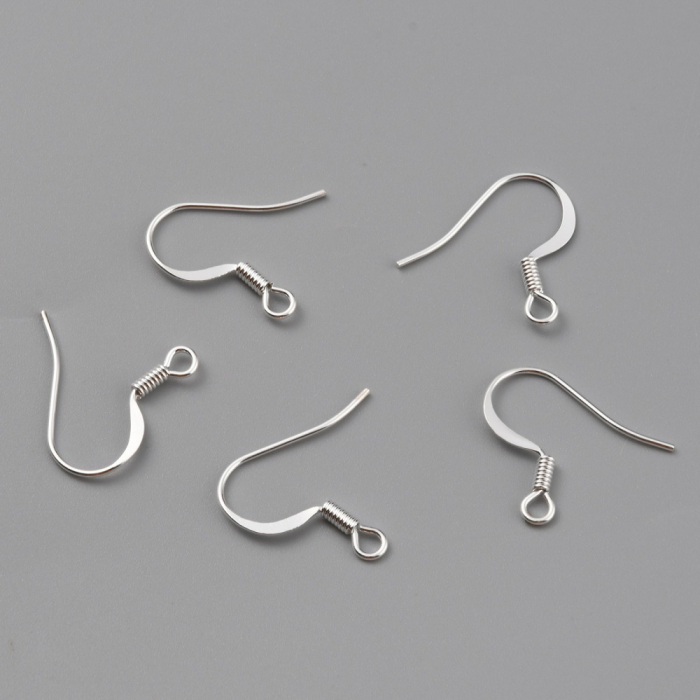 Tortite cercei fishhok cu arc, alama placata cu argint, 18 mm, 1 pereche [5]