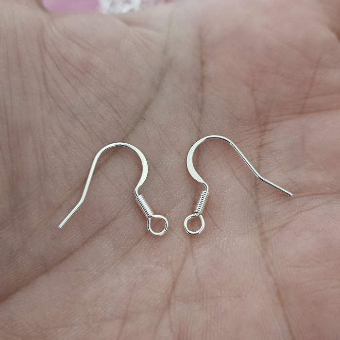 Tortite cercei fishhok cu arc, alama placata cu argint, 18 mm, 1 pereche [2]
