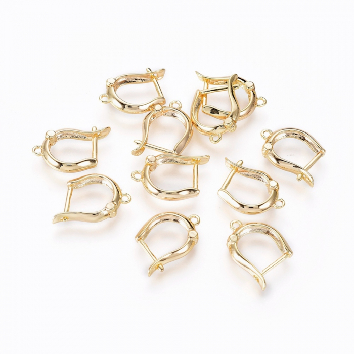 Tortite cercei hoop cu bucla, din alama placata cu aur [2]