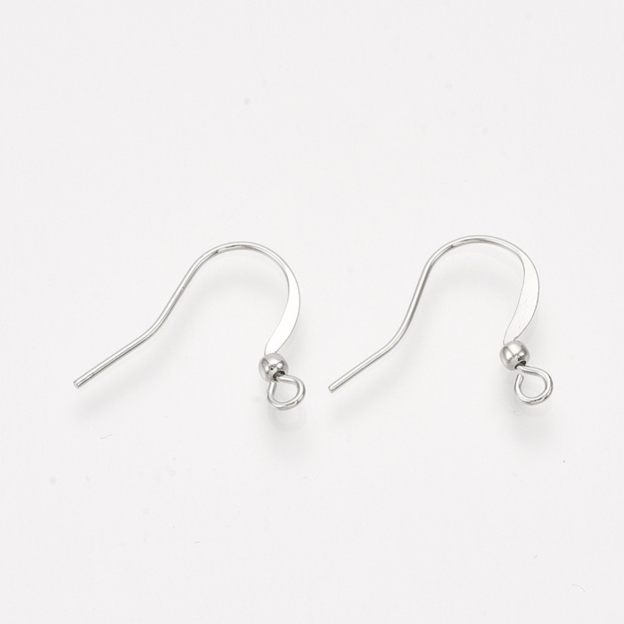 Tortite cercei fishhook, din alama placat cu platina, 17X20 mm, 1 pereche [2]