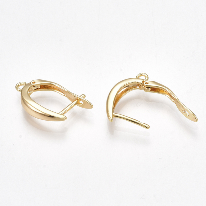 Tortite cercei hoop cu bucla, din alama placata cu aur 18K, 21X12 mm, 1 pereche [3]