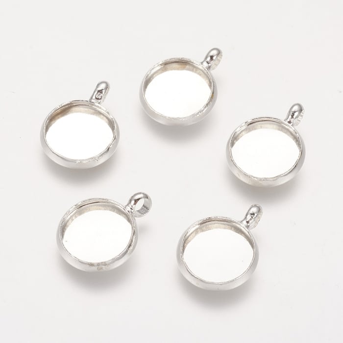 Suport caboson rotund de 10 mm, alama placata cu argint 1 bucata [2]