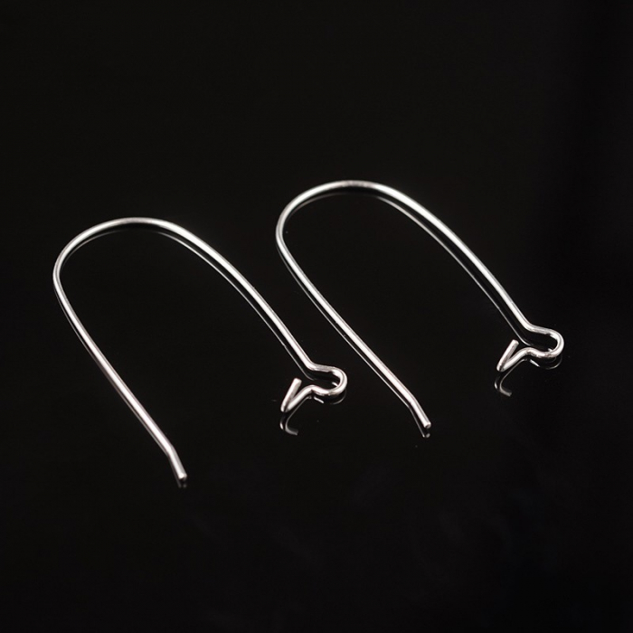 Tortite cercei kidney simpli din otel placat cu argint, 33 mm, 1 pereche Cod TKSP6 [2]