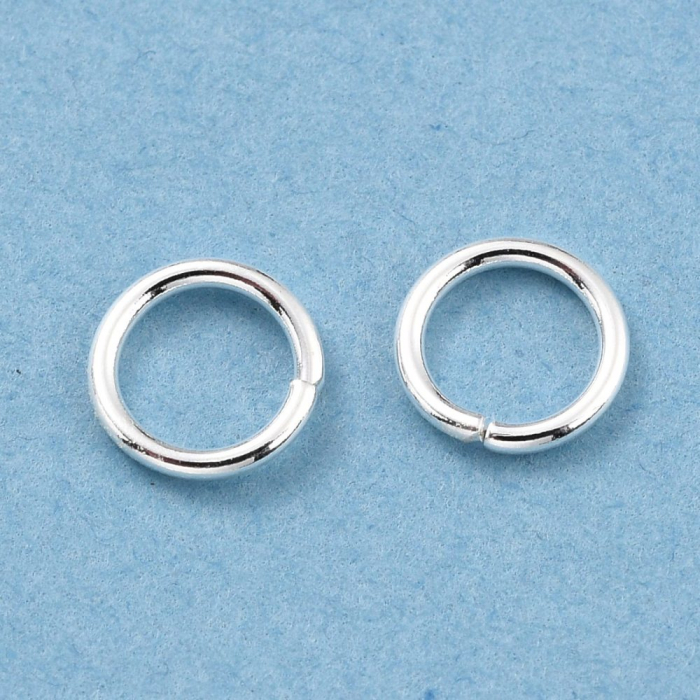 Zale din alama placata cu argint 925, 6 mm, 4 mm diametru interior, 0,8 mm grosime, 1 bucata [3]