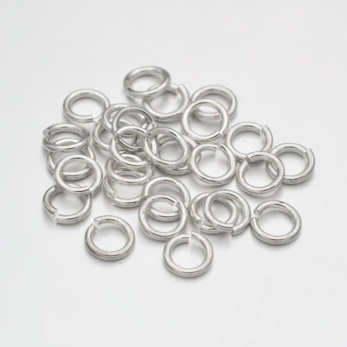 Zale deschise din alama argintii 5 mmX0,8 mm grosime, 1 bucata [1]