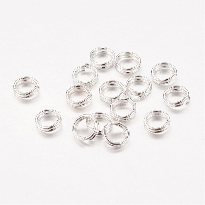 Zale duble din fier, argintii 6 mmX0,8 mm grosime [2]
