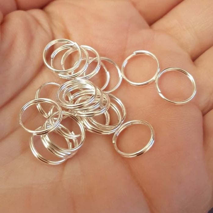 Zale duble din fier, argintii - 10 mm -0,8 mm grosime 1 bucata [2]
