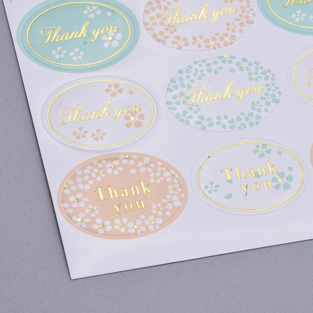 Ambalaje, cutii - Abtipild sticker rotund cu thank you diverse - 10 foi a cate 24 bucati