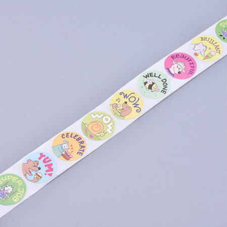 Abtipild sticker rotund cu animalute si mesaje, 1 rola cu aproximativ 500 stickere [1]
