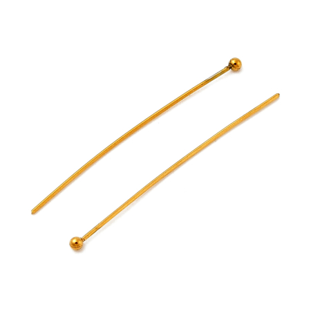 Ace - Ace cu bilă din inox 304, placate cu aur 18K prin Ion Plating, 36x1.8X0.5 mm – 1 bucată