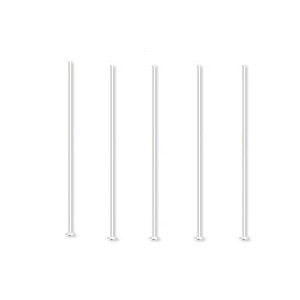 Accesorii Cercei - Ace cu cap, alama placata cu argint, 25 mm lungime, 0,7 mm grosime, 1 buc