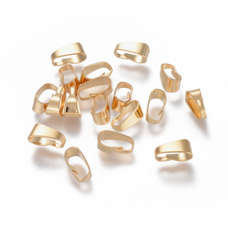 Agatatoare pandantiv otel inoxidabil 304, placata cu aur de 24K 7X3,5 mm - 1 bucata [1]