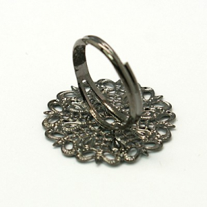Baza inel culoarea neagra, gunmetal, alama- cu suport caboson de 25 mm, ajustabil 1 bucata [1]