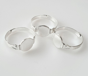 Baza inel placat cu argint, cu platou de 10 mm, diametru de 20 mm, ajustabil,1 bucata [1]