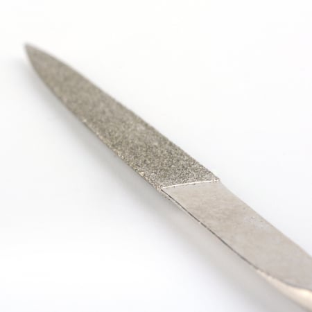 Pila din fier cu manar rosu, semi-rotunda, 140x6x2mm [2]