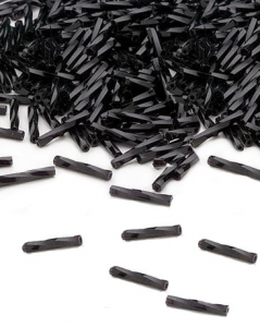 Margele - Bugle - margele de nisip - Miyuki - rasucite - 12X2 mm, negru opac - 10 bucati